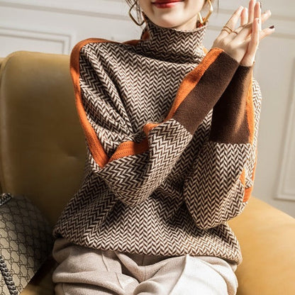 Lyvra | Turtleneck Sweater with Contrast Stripes