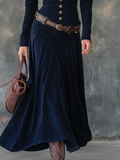 Emilia | Utility-Style Suede Maxi Dress