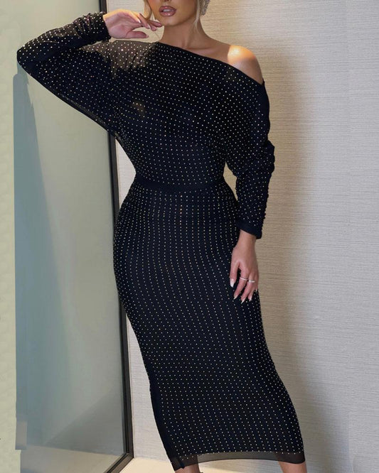 Eva-ShoulderSwept Knit Dress