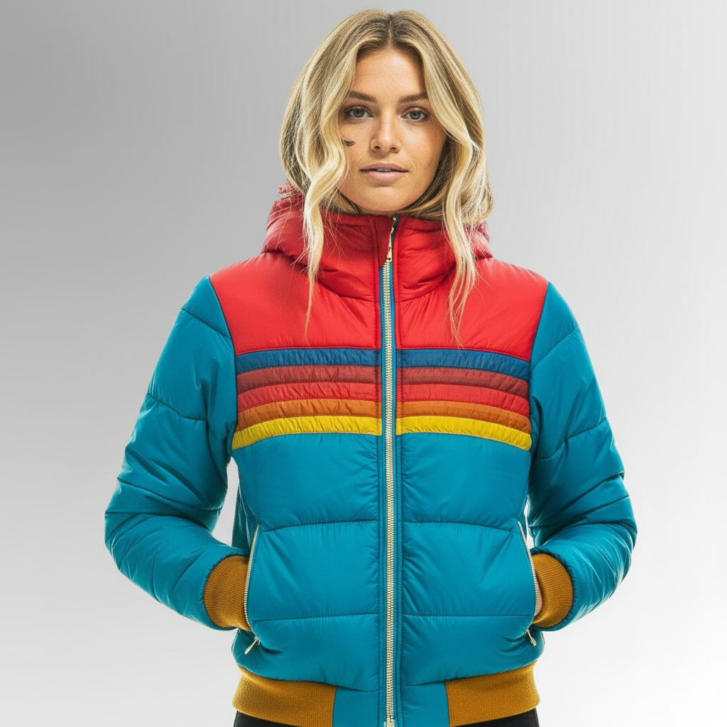 Retro Colorblock Puffer