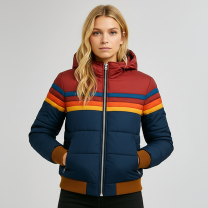 Retro Colorblock Puffer