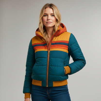 Retro Colorblock Puffer